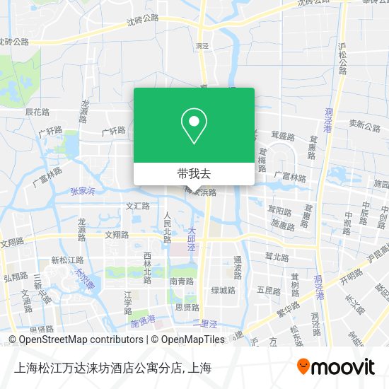 上海松江万达涞坊酒店公寓分店地图