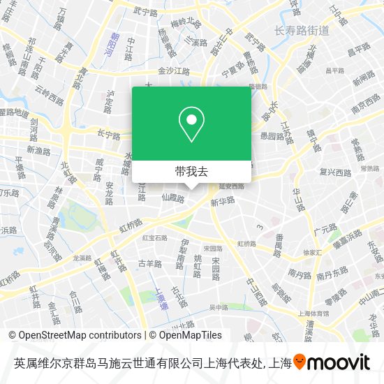 英属维尔京群岛马施云世通有限公司上海代表处地图