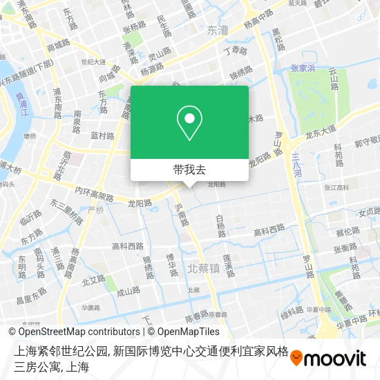上海紧邻世纪公园, 新国际博览中心交通便利宜家风格三房公寓地图
