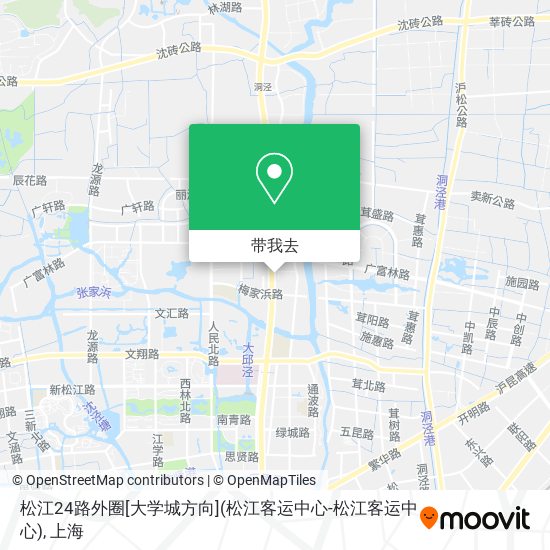 松江24路外圈[大学城方向](松江客运中心-松江客运中心)地图