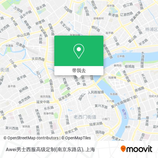 Awei男士西服高级定制(南京东路店)地图