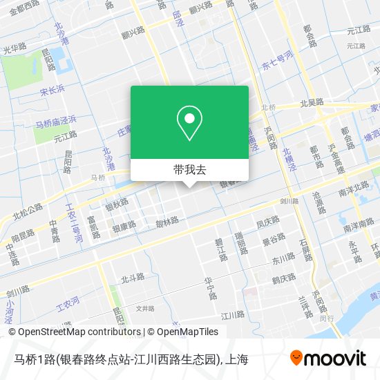 马桥1路(银春路终点站-江川西路生态园)地图