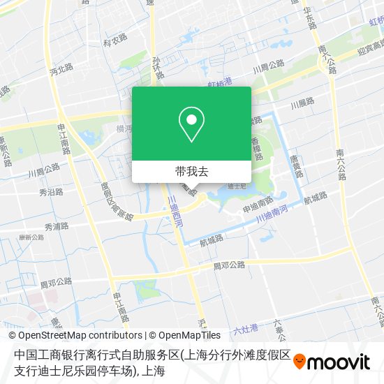 中国工商银行离行式自助服务区(上海分行外滩度假区支行迪士尼乐园停车场)地图