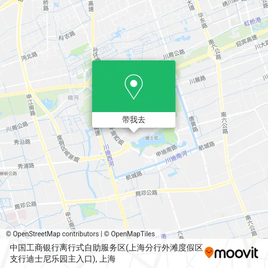 中国工商银行离行式自助服务区(上海分行外滩度假区支行迪士尼乐园主入口)地图