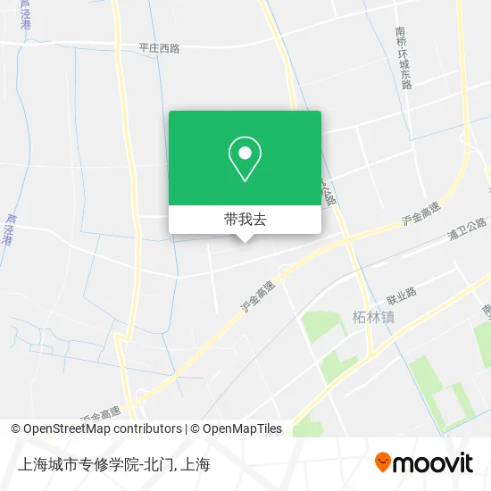 上海城市专修学院-北门地图