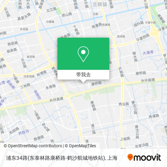 浦东34路(东泰林路康桥路-鹤沙航城地铁站)地图