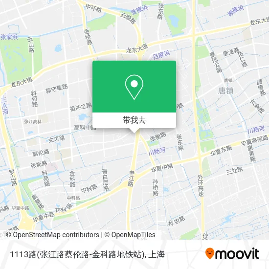 1113路(张江路蔡伦路-金科路地铁站)地图
