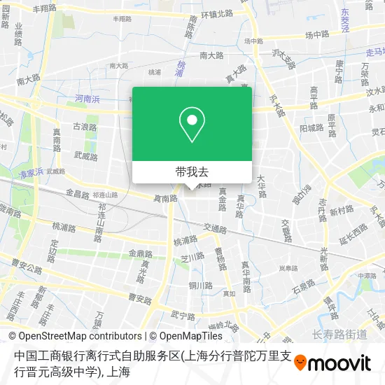 中国工商银行离行式自助服务区(上海分行普陀万里支行晋元高级中学)地图