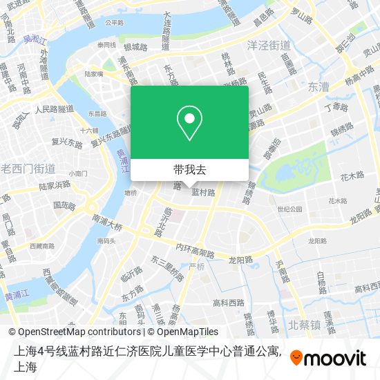 上海4号线蓝村路近仁济医院儿童医学中心普通公寓地图