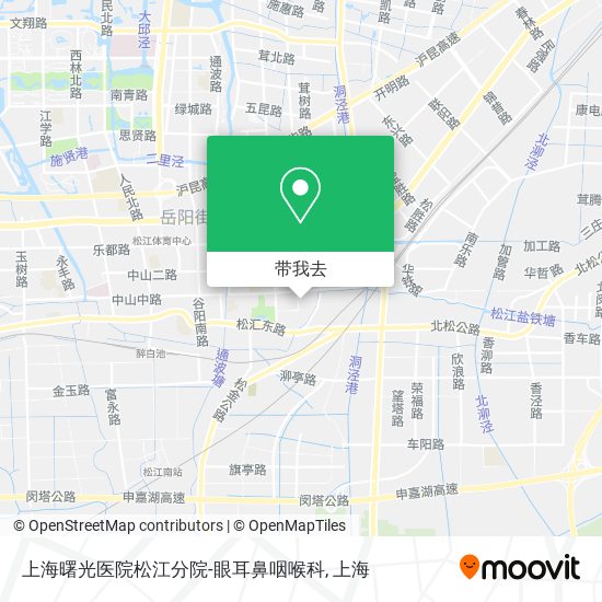 上海曙光医院松江分院-眼耳鼻咽喉科地图