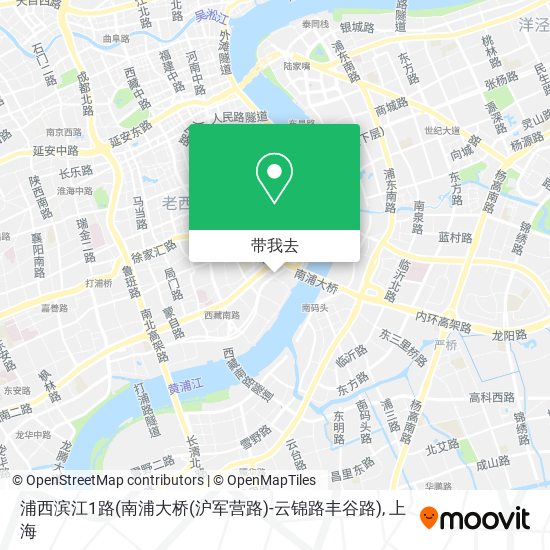 浦西滨江1路(南浦大桥(沪军营路)-云锦路丰谷路)地图