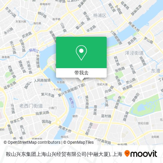 鞍山兴东集团上海山兴经贸有限公司(中融大厦)地图