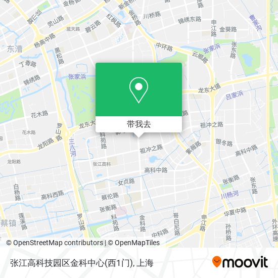 张江高科技园区金科中心(西1门)地图