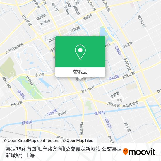 嘉定18路内圈[胜辛路方向](公交嘉定新城站-公交嘉定新城站)地图