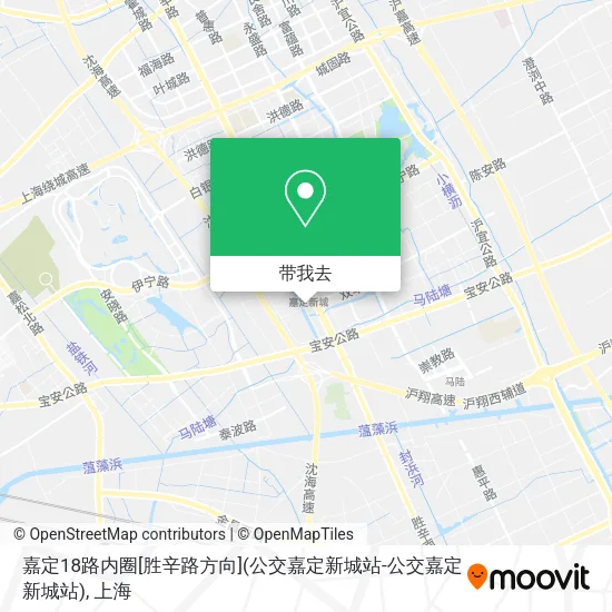 嘉定18路内圈[胜辛路方向](公交嘉定新城站-公交嘉定新城站)地图