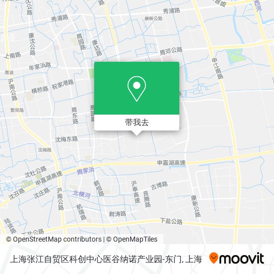 上海张江自贸区科创中心医谷纳诺产业园-东门地图