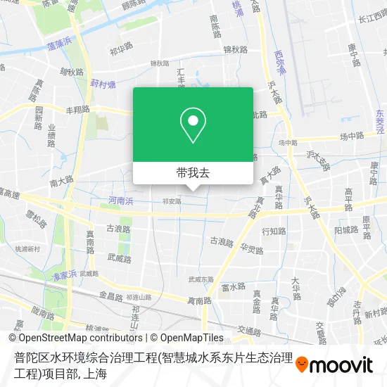 普陀区水环境综合治理工程(智慧城水系东片生态治理工程)项目部地图