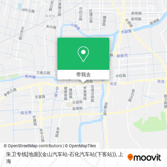 朱卫专线[地面](金山汽车站-石化汽车站(下客站))地图