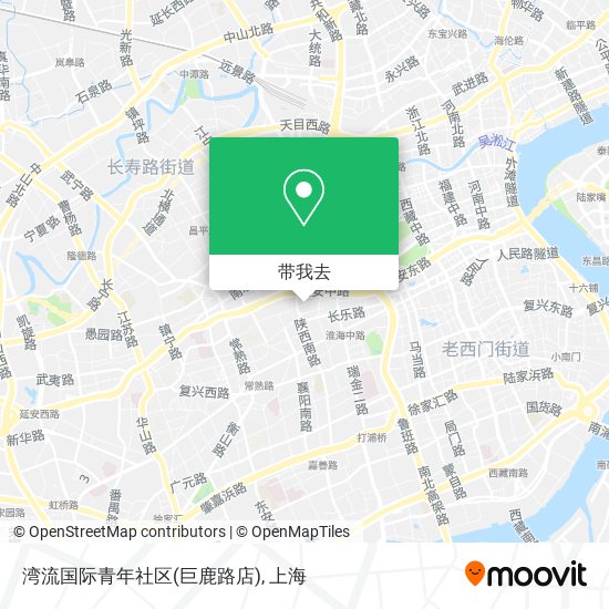 湾流国际青年社区(巨鹿路店)地图