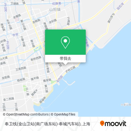 奉卫线(金山卫站(南广场东站)-奉城汽车站)地图