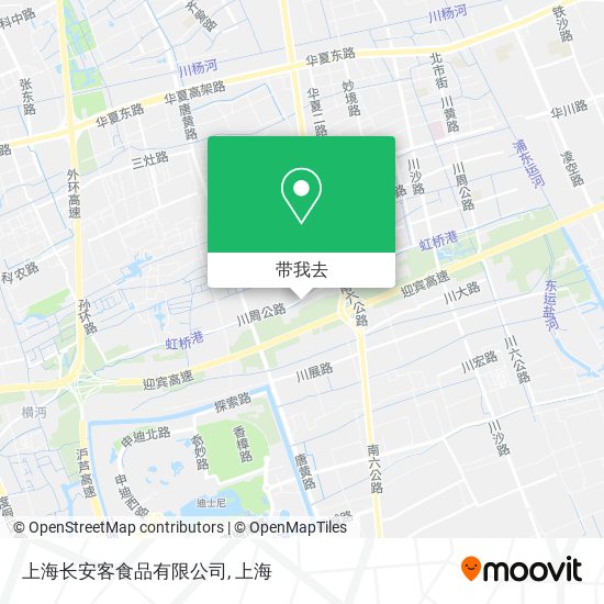 上海长安客食品有限公司地图