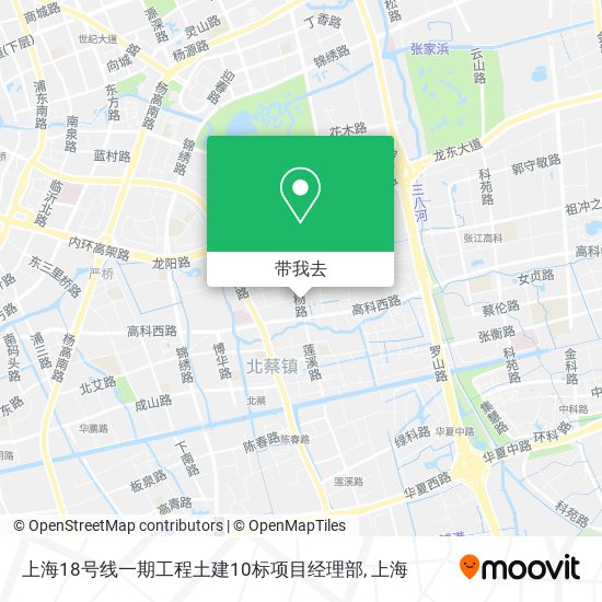 上海18号线一期工程土建10标项目经理部地图