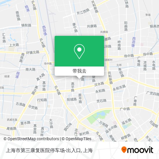 上海市第三康复医院停车场-出入口地图