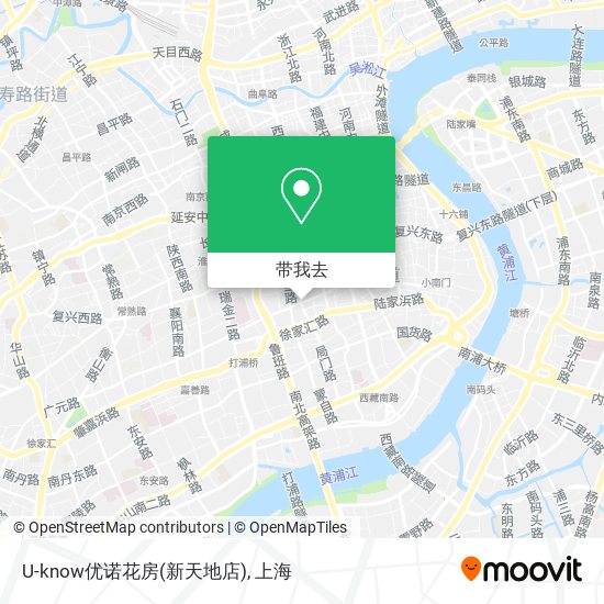 U-know优诺花房(新天地店)地图