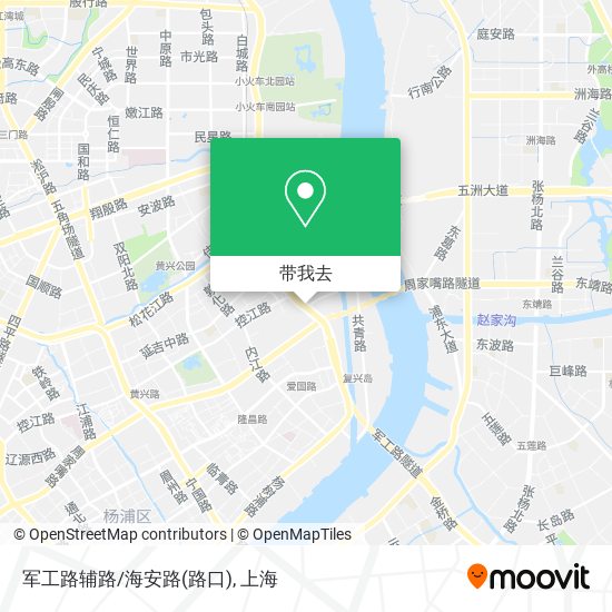 军工路辅路/海安路(路口)地图