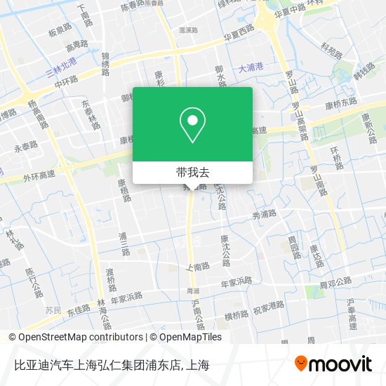 比亚迪汽车上海弘仁集团浦东店地图