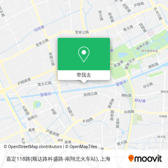 嘉定118路(顺达路科盛路-南翔北火车站)地图