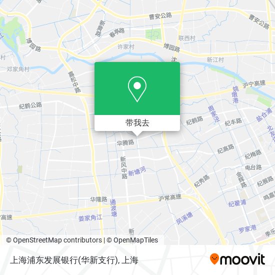上海浦东发展银行(华新支行)地图