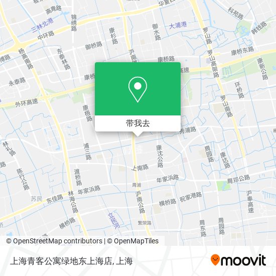 上海青客公寓绿地东上海店地图