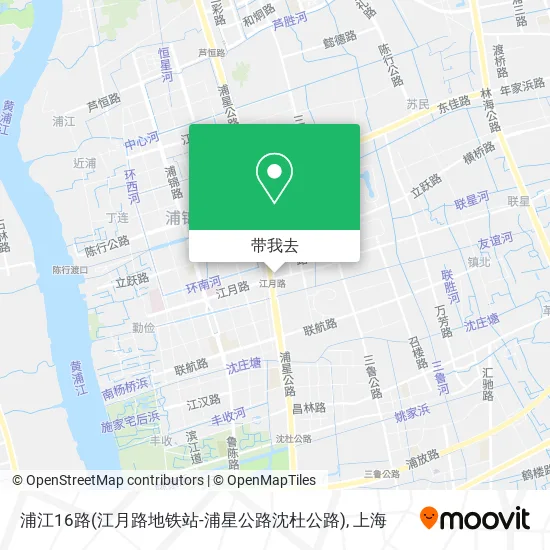 浦江16路(江月路地铁站-浦星公路沈杜公路)地图