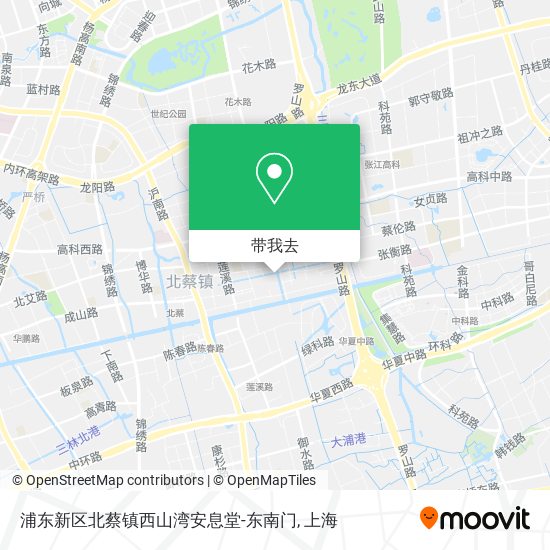 浦东新区北蔡镇西山湾安息堂-东南门地图