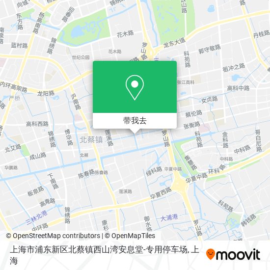 上海市浦东新区北蔡镇西山湾安息堂-专用停车场地图