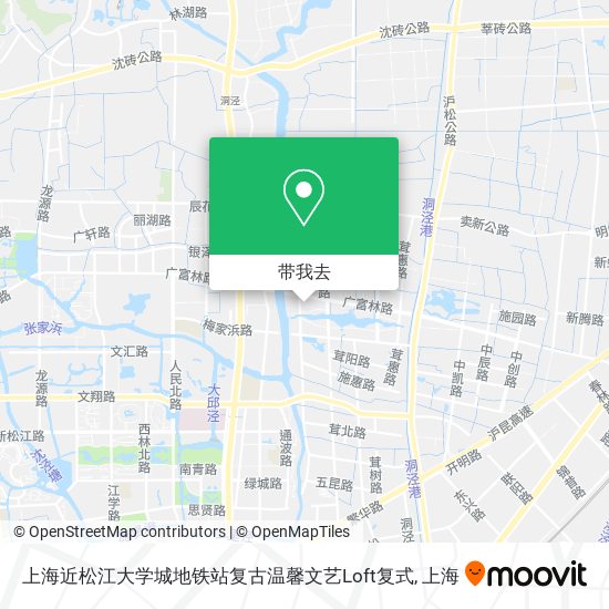 上海近松江大学城地铁站复古温馨文艺Loft复式地图