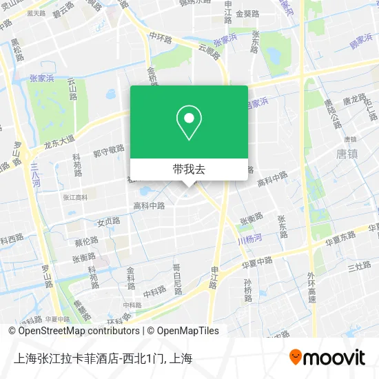上海张江拉卡菲酒店-西北1门地图