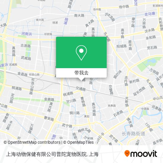 上海动物保健有限公司普陀宠物医院地图