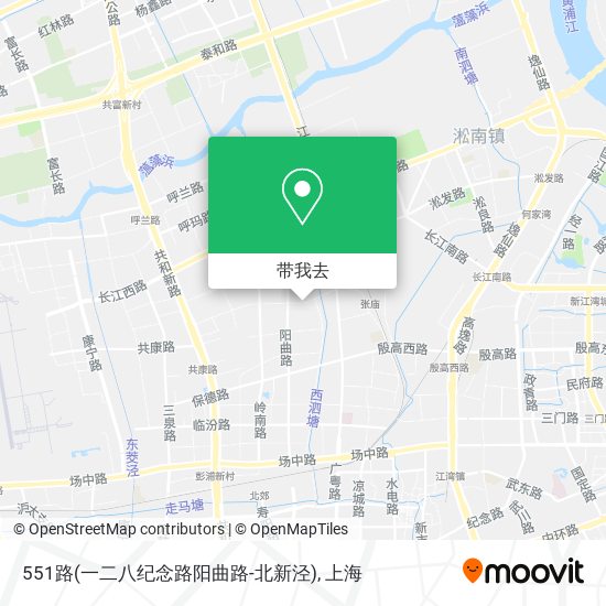 551路(一二八纪念路阳曲路-北新泾)地图