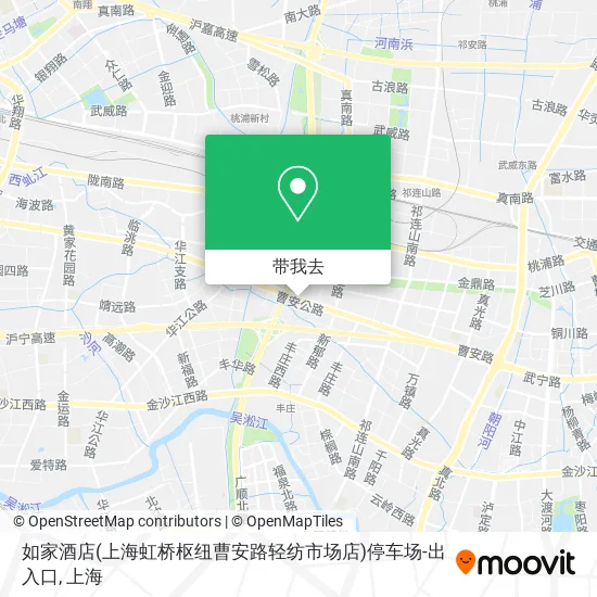 如家酒店(上海虹桥枢纽曹安路轻纺市场店)停车场-出入口地图