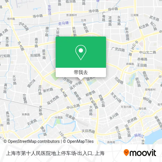 上海市第十人民医院地上停车场-出入口地图
