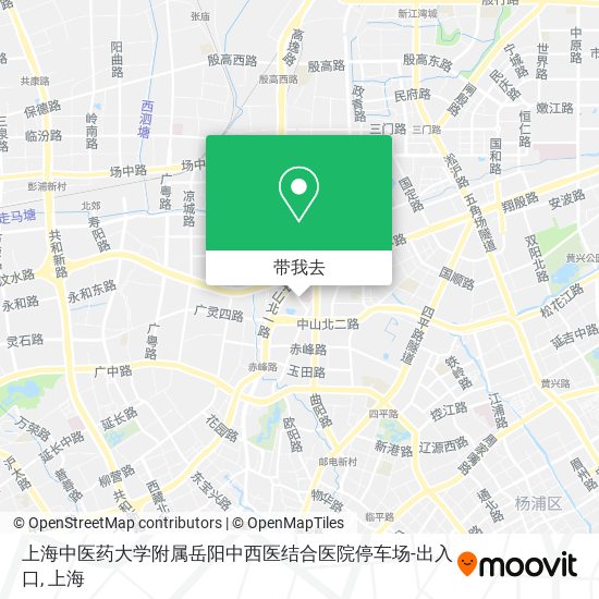 上海中医药大学附属岳阳中西医结合医院停车场-出入口地图