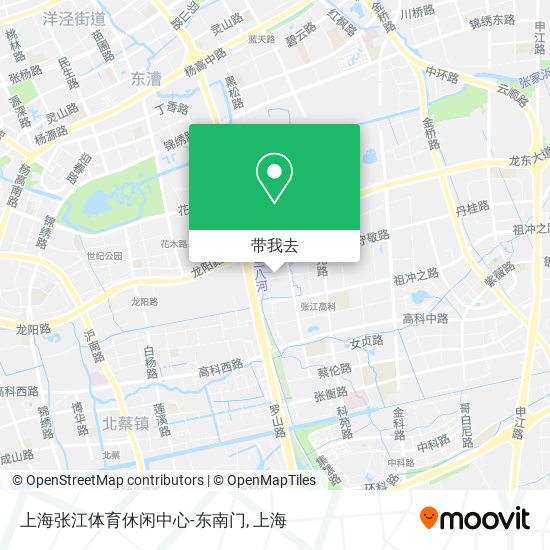 上海张江体育休闲中心-东南门地图