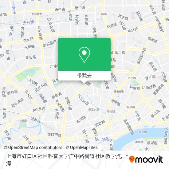 上海市虹口区社区科普大学广中路街道社区教学点地图