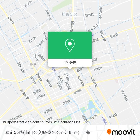 嘉定56路(南门公交站-嘉朱公路汇旺路)地图