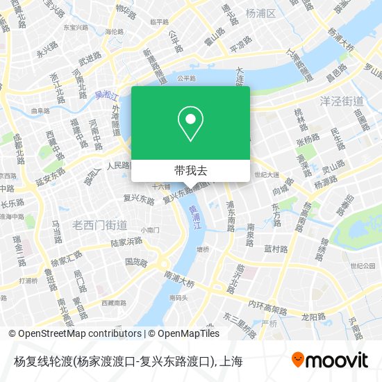 杨复线轮渡(杨家渡渡口-复兴东路渡口)地图
