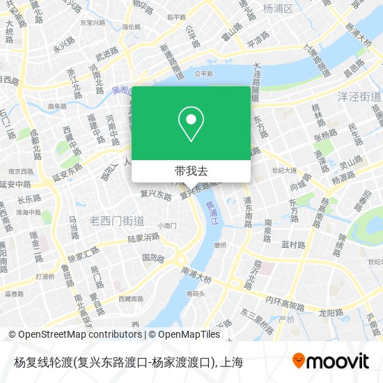 杨复线轮渡(复兴东路渡口-杨家渡渡口)地图