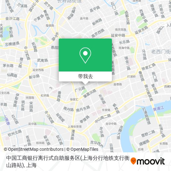 中国工商银行离行式自助服务区(上海分行地铁支行衡山路站)地图