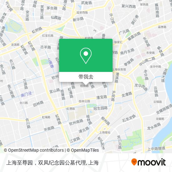 上海至尊园，双凤纪念园公墓代理地图